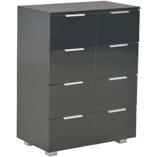 vidaXL Sideboard Hochglanz-Schwarz 60x35x80 cm Holzwerkstoff - Schwarz