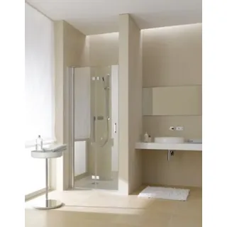 Kermi Pendel-Falttür DIGA 2DR 09020, DI2DR09020VAK, Farbe: Silber Hochglanz Echtglas klar