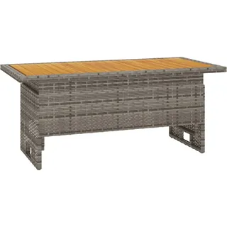 vidaXL Gartentisch Grau 100x50x43/63 cm Akazienholz & Poly Rattan - Schwarz