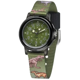 JACQUES FAREL KSB 989 Analog Quarz Gehäusefarbe Grün Stoffband Schwarz