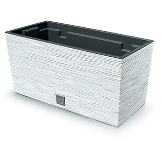 Weißer Blumentopf, mit Behälter, FURU Kollektion, 39,5 x 18,5 x 19,5 cm, Fassungsvermögen 8 L.