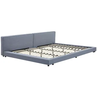 HOME DELUXE Bett mit Ablage GALAXIS - Grau 270 x 200 cm - inkl. Lattenrost | bodentiefes Designbett, Familienbett, Polsterbett, Futonbett - Grau