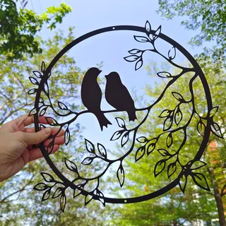 Luccyle Metall Wanddeko,Wanddekoration Vögel Deko, Eisen Wandskulpturen Wandbilder Metall Vogel,Wohnzimmer Schlafzimmer Hintergrund Wanddekoration(30x30cm)