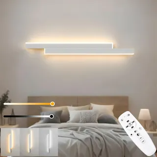 niuniaj 20W Wandleuchte led Innen Dimmbar 80CM Wandlampe innen mit Fernbedienung,Up Down Wandbeleuchtung,Moderne Wandlicht Weiß für Schlafzimmer Korridor Wohnzimmer Treppe Kinderzimmer Küche