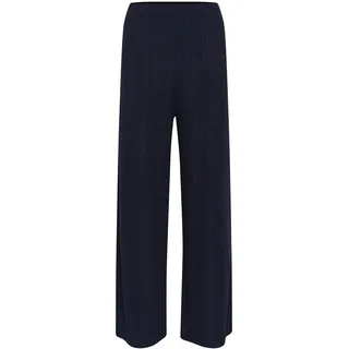 Stoffhose KAFFE "Damen Strickhose KAedith", Damen, Gr. S, N-Gr, blau (midnight marine), Obermaterial: 55% Baumwolle CO. 45% Polyester PES., Hosen Stoffhose