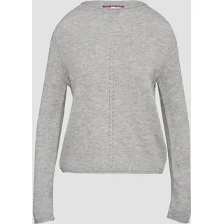 QS Strickpullover mit Ajour-Detail, Damen, grau, M