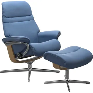 Stressless Relaxsessel Sunrise Kaltschaum 83 x 105 x 74 cm Blau drehbar