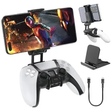 OIVO PS5 Controller Handyhalterung, PS5 Handyhalterung, PS5 Controller Handy Smartphone Halterung Clip Halter Mount mit Verstellbar Klammer für Sony Playstaion 5