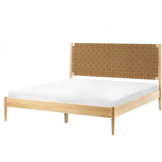 Beliani Bett mit Lattenrost 160/200 cm Hellbraun Brunemont - Holz , 160x200 cm , Schlafzimmer, Betten