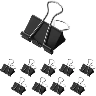 Westcott Foldback Klammern 41mm Schwarz 12 Stück | 12er Pack Metall Klammern für Dokumente | stabile und wiederverwendbare Papierklammern | 41mm Klemmen für Büro und Haushalt | E-10704 00