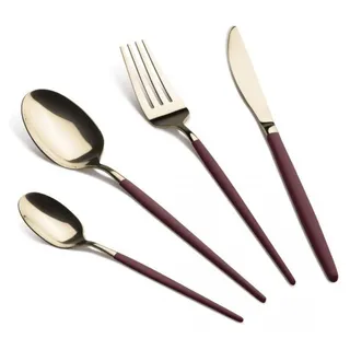 Berlinger Haus Besteckset 24 Teile Gold BH-3072 - bordeaux
