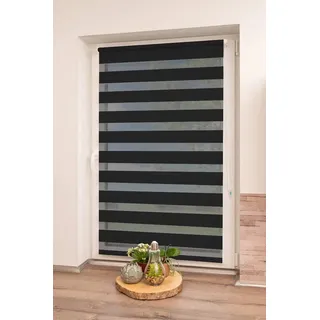K-HOME Doppelrollo Maringa 50 x 200 cm schwarz