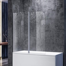 SONNI Duschtrennwand 120x140cm (BxH) mit Stabilisator,Duschwand Badewannenaufsatz, Duschwand für badewanne Duschtür badewannen Duschwand glas Duschtür Faltbar