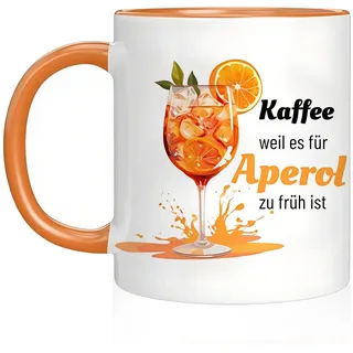 Scinzene Aperol Spritz Tasse mit Spruch – Aperol Geschenk für Frauen, Freundinnen und Kolleginnen – Spülmaschinenfeste Kaffeetasse mit beidseitigem Druck