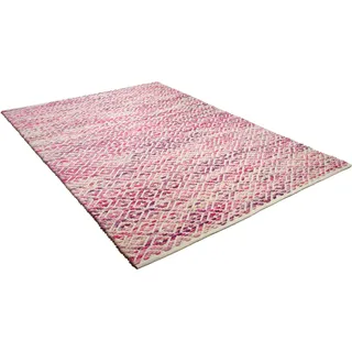 TOM TAILOR HOME Wollteppich "Diamond, handgeknüpft" rechteckig 8 mm Höhe reine Wolle, Flachgewebe, Wohnzimmer, beere