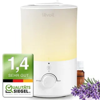 LEVOIT Top-Fill Luftbefeuchter 3L mit Nachtlicht, 360°Drehbare Düse, Spülmaschinenfest Humidifier, Leiser Raumluftbefeuchter, 25H Aroma Diffuser für Schlafzimmer Kinderzimmer Pflanzen Baby