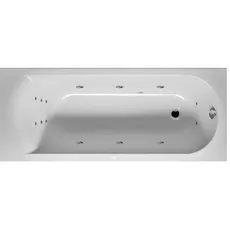 RIHO Miami Rechteck-Badewanne, Version rechts, mit Flow-System, Einbau, 1-Sitzer, weiß, B0, Ausführung: 160x70x43cm, Nutzinhalt: 90 Liter