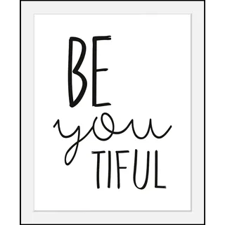 Bild QUEENCE "Spruch", bunt (farbe rahmen: schwarz, farbe bild(er): bunt), B:50cm H:70cm T:3cm, Acrylglas, Holz, Papier, Bilder, Bild, HD Premium Poster-Druck inkl. Holzrahmen