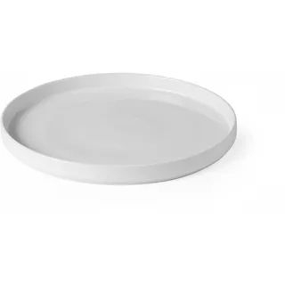 HENDI Teller, mit hohem Rand, Oslo, modernes Design, stapelbar, mikrowellengeeignet, stapelbar, verglast, Dessertteller, Essteller, Speiseteller, ø280x(H) 28mm, Porzellan, weiß