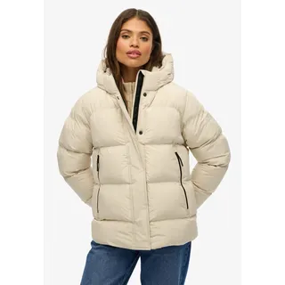 Superdry Steppjacke "HOODED 5 BAFFLE SPORTS PUFFER" mit Kapuze mit Reißverschluss, aus Polyester und Kunstfaser, Relaxed Fit, oat bran