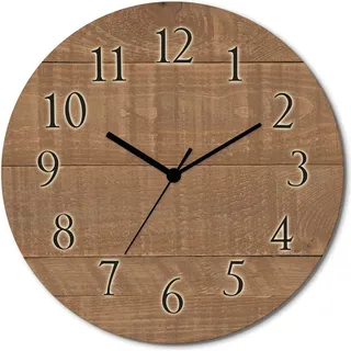 ARTland Holz Wanduhr Funkuhr - schwarzer Zeiger Holz dunkel Größe: 30x30 cm - Braun