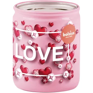 Bolsius Kerze im Glas mit Aufdruck - 82 x 68 mm - Vanille - Ohne Palmöl