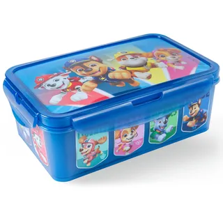 p:os PAW Patrol Brotdose Kinder mit Fächern - auslaufsichere Bento Box für Jungen - Lunchbox aus Kunststoff bpa-frei mit Clipverschluss - Vesperdose und Snackbox für Kindergarten, Schule und unterwegs