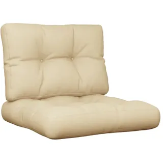 vidaXL Palettenkissen 2-tlg. Beige Stoff - Beige