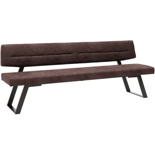 Dieter Knoll Sitzbank , Braun , Metall, Textil , Uni , 220x85x58 cm , Lederauswahl, Stoffauswahl, Typenauswahl, mit Rückenlehne , Esszimmer, Bänke, Sitzbänke, Polsterbänke