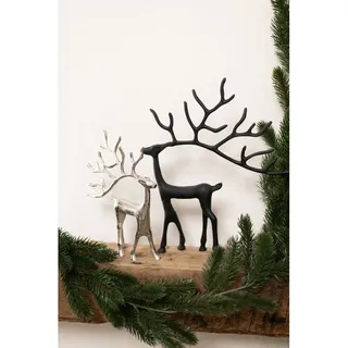 WH Metall-Rentier 36x29x4 cm 8 Stück Weihnachtsdeko Dekofigur Tischdekoration