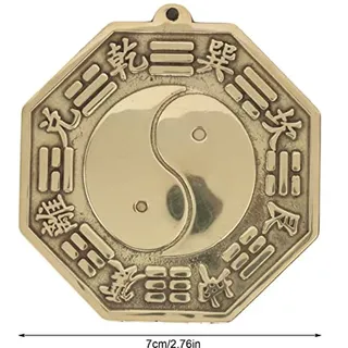 Feng Shui Bagua-Spiegel 7 cm Messing