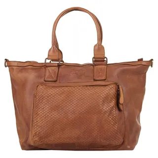 Samantha look Shopper echt Leder, Made in Italy, braun,