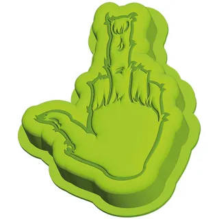 Muffel Backform aus Silikon | Festtagsmuffel | Lustige Backform in Mittelfinger Form | Hitzebeständig bis 230°C | Für Airfryer, Backofen & Heißluftfritteuse | Neon Grün | 20x17x3,5 cm | Geschenk