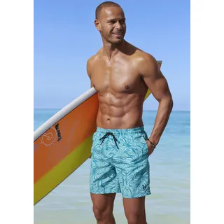 Bruno Banani Badeshorts »Riley« mit Logodruck, blau