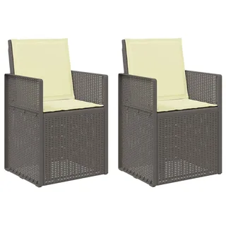 vidaXL Garten Esszimmerstühle 2 pcs Hellgrau und Creme PP - Hellgrau