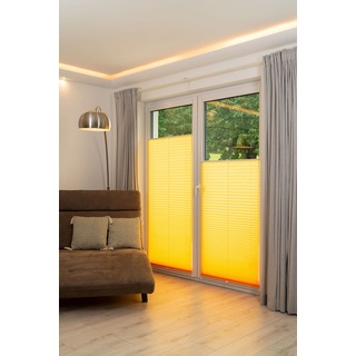 K-home 464400-11 Klemmfix-Plissee, Gelb, 80 x 210 cm