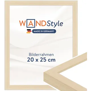 WANDStyle Bilderrahmen 20x25 Natur, moderner Bilderrahmen Holz, hochwertiger Holzbilderrahmen, Posterrahmen zum Aufhängen, Rahmen 25x20 cm, Fotorahmen H950 - Made in Germany