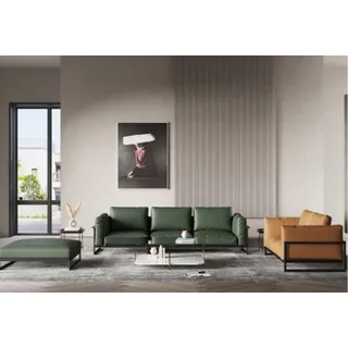 Sofagarnitur 3+2 Sitzer Hocker Couch Polster Garnitur Sofa Garnituren Couchen - Grün