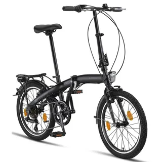 Licorne Bike Conseres Premium Falt Bike in 20 Zoll - Fahrrad für Herren, Jungen, Mädchen und Damen - Shimano 6 Gang-Schaltung - Hollandfahrrad - Schwarz