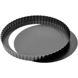 Original Kaiser Classic Tarteform mit Hebeboden 28 cm, Quicheform mit Hebeboden antihaftbeschichtet, servierfertig, gleichmäßige Bräunung, Schwarz