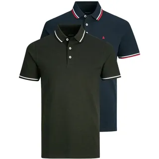 JACK & JONES Herren Poloshirt JJEPAULOS POLO 2PK MP NOOS«, Gr. XL