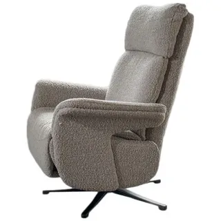KAWOLA Relaxsessel Nama Webstoff 78 x 111 x 86 cm Taupe drehbar mit Kopfteil