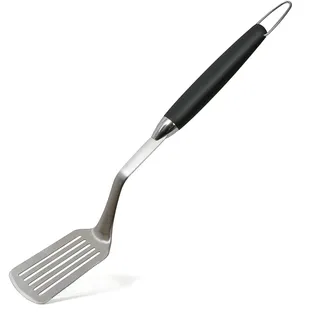 wenco Grillwender mit integrierter Schneide, 51 cm, Edelstahl/Kunststoff, Hitzebeständig, ergonomischer Griff, Pfannenwender mit Aufhängung und Griffmulden, Silber