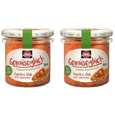 Schwartau Gemüseglück Paprika-Chili mit Kichererbse, veganer Bio Gemüseaufstrich, 135 g (Packung mit 2)