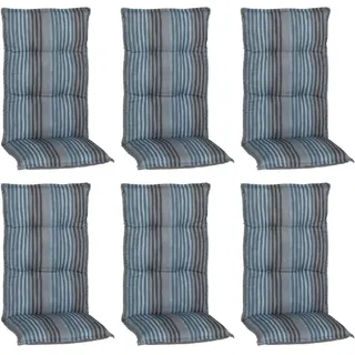 Beo Sitzauflage Hochlehner Tissa 6er-Set Blau-Grau