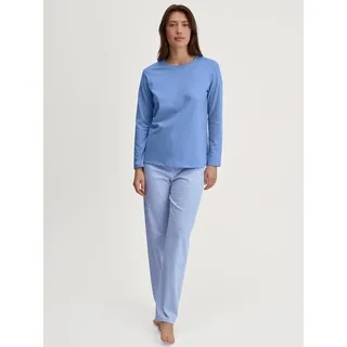 CALIDA Lovely Nights Pyjama Gestreift Hydrangea Blue 44-46