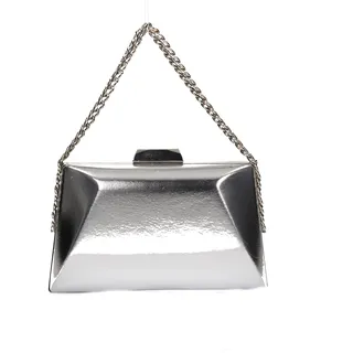 SwankySwans Damen Ophelia Faux Leather Box Bag, Silver Clutch-Tasche, Silber