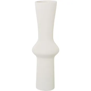 Abstrakte Bodenvase aus Keramik, in Ecru, matt, 16 x 50 cm, Öffnung 10,5 cm
