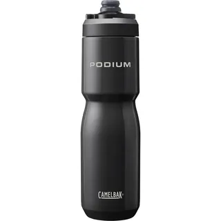CamelBak Podium Insulated Steel 22oz Fahrrad Trinkflasche – 18/8 Edelstahl – hohe Kapazität – doppelwandige Vakuumisolierung – auslaufsicher – hoher Durchfluss – Black, Größe: OS