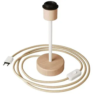 Creative Cables Alzaluce Wood Tischlampe Aus Holz Mit Lampenschirmoption Und 2-poligem Stecker - Neutral - One Size
